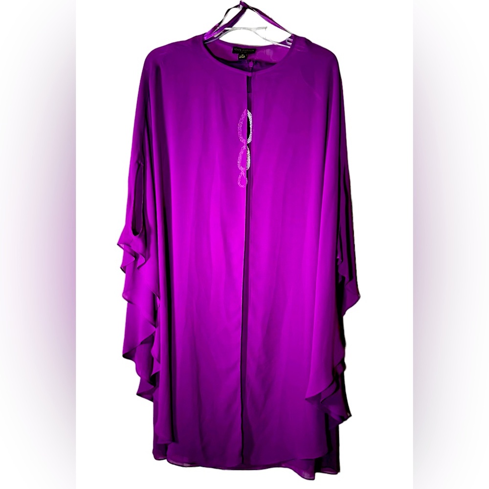 Womens 2 piece Dress violet excellent condition 100% Polyester size 16